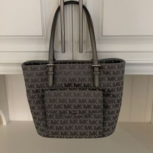 KORS Michael Kors Gray MK Logo Tote Crossbody Bag